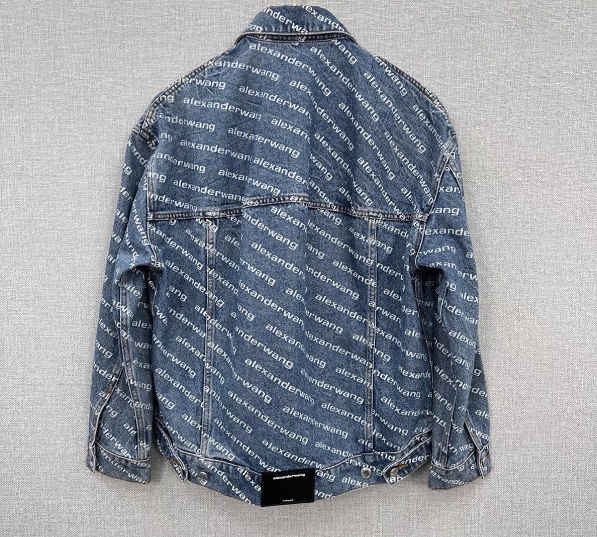 Alexander Wang Alexander Wang Blue All-Over Logo Washed Denim Jacket Size US S / EU 44-46 / 1 - 2 Thumbnail
