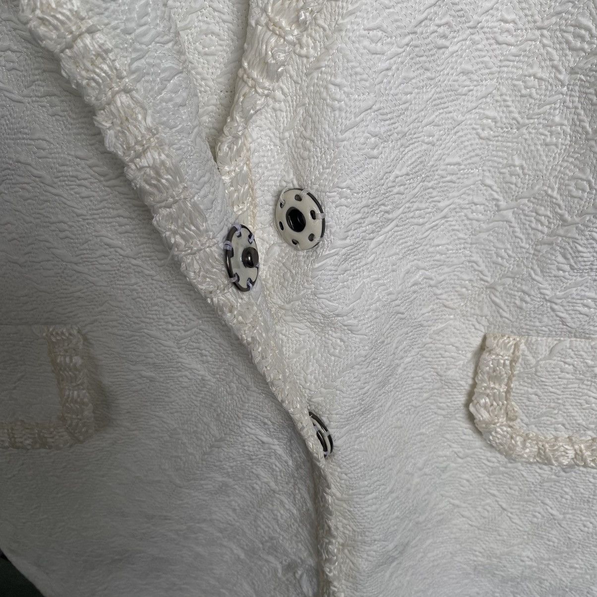 Ermanno Scervino Ermanno Scervino Textured Blazer Jacket Delicate Ruffle Trim Size XS / US 0-2 / IT 36-38 - 13 Thumbnail