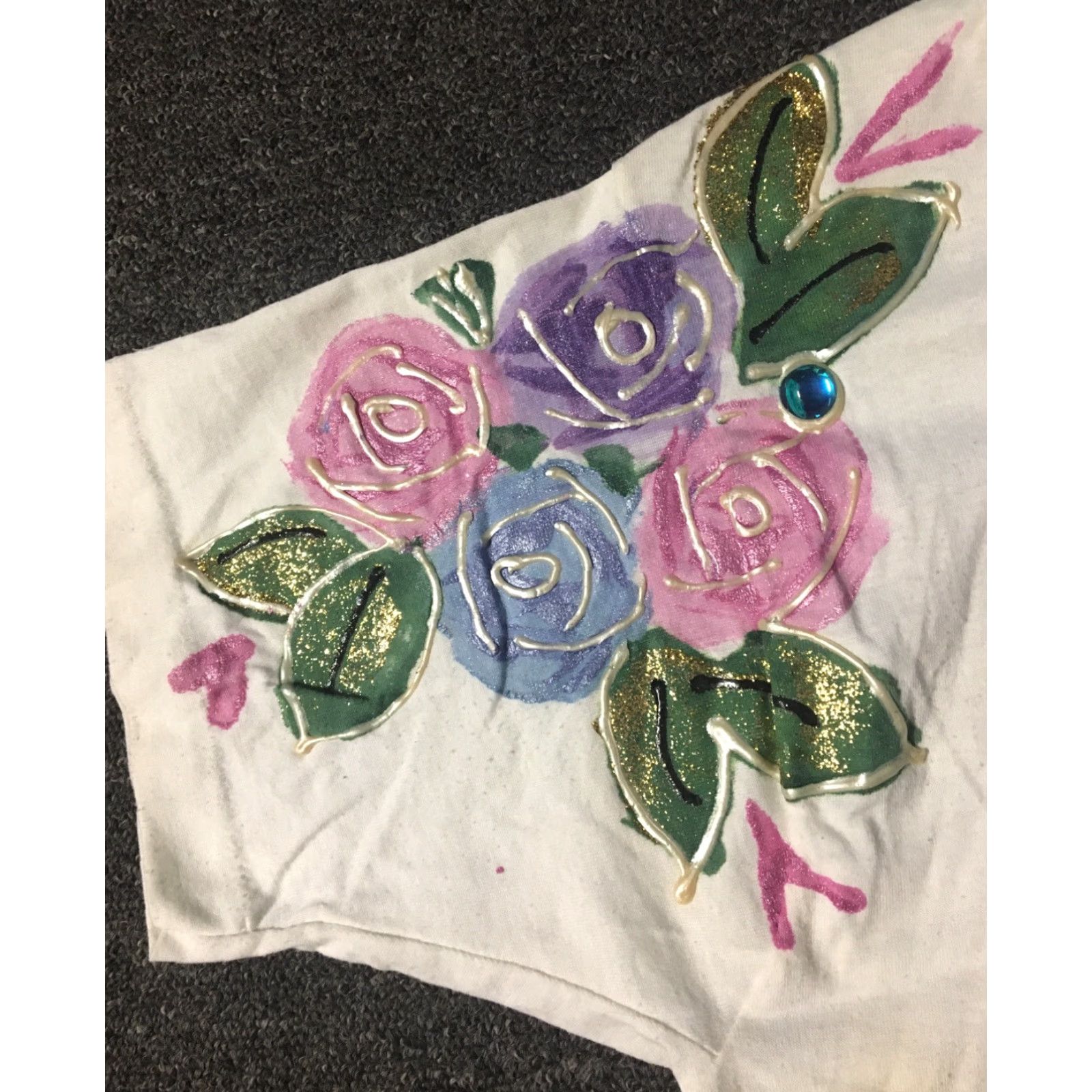Vintage VINTAGE 90s Painted Flowers Faded Shirt Screen Stars L White Short Sleeve Men Regular Size L USA Single Stitch Abstract Art Glitter Fun Shirt Size US L / EU 52-54 / 3 - 4 Thumbnail