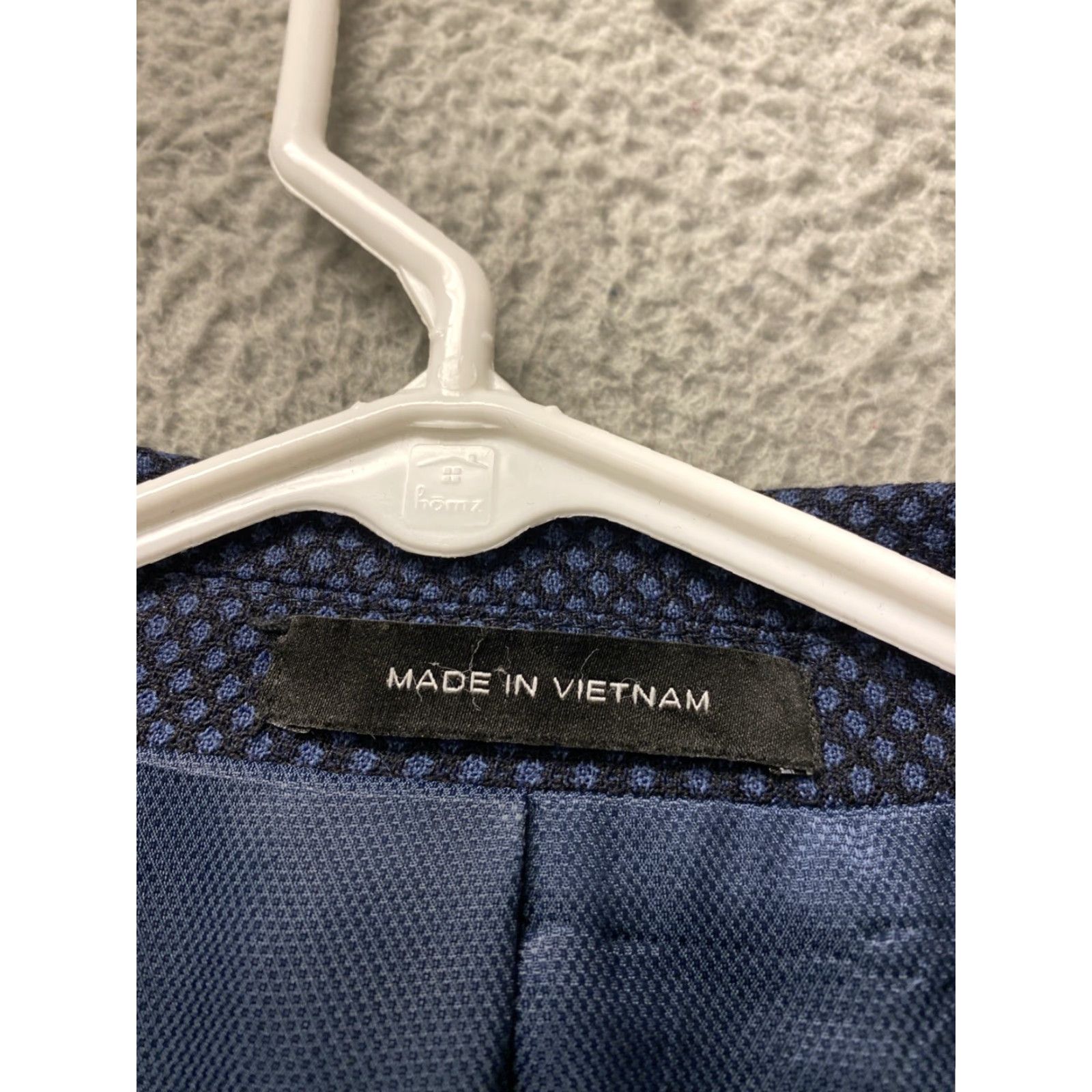 Kenneth Cole Kenneth Cole Reaction Sport Blazer Jacket Navy Casual 44 L Blue Geometric Two-Button Notch Lapel Mens Jacket Size 44R - 3 Thumbnail