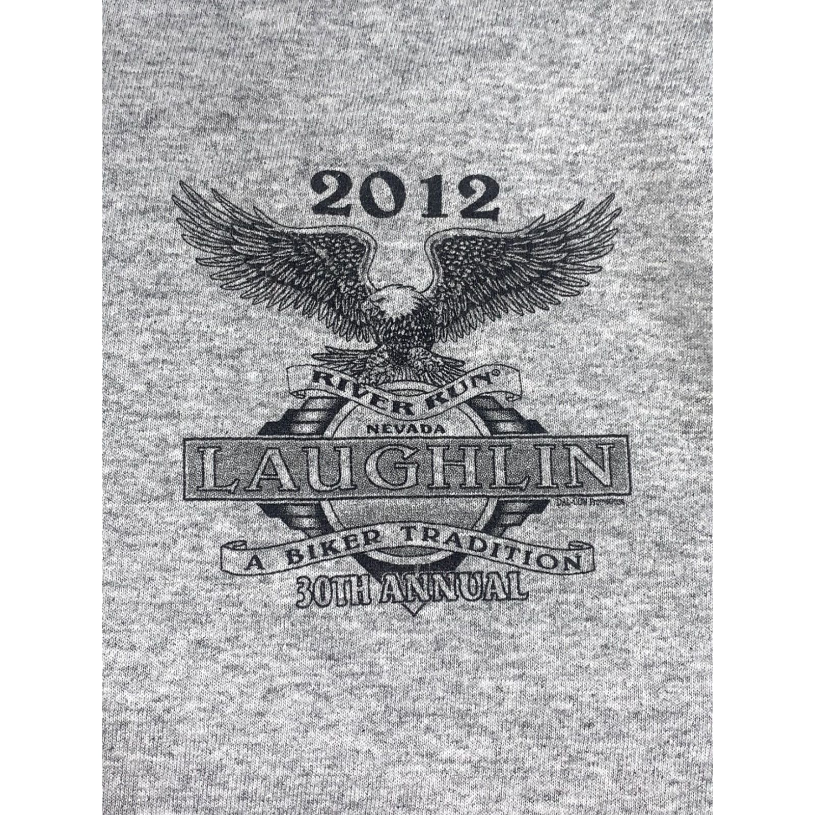 Vintage Laughlin River Run Promo Graphic Long Sleeve T Shirt Mens L Gray Harley Davidson Motorcycle Cotton Crew Neck Size US L / EU 52-54 / 3 - 2 Thumbnail