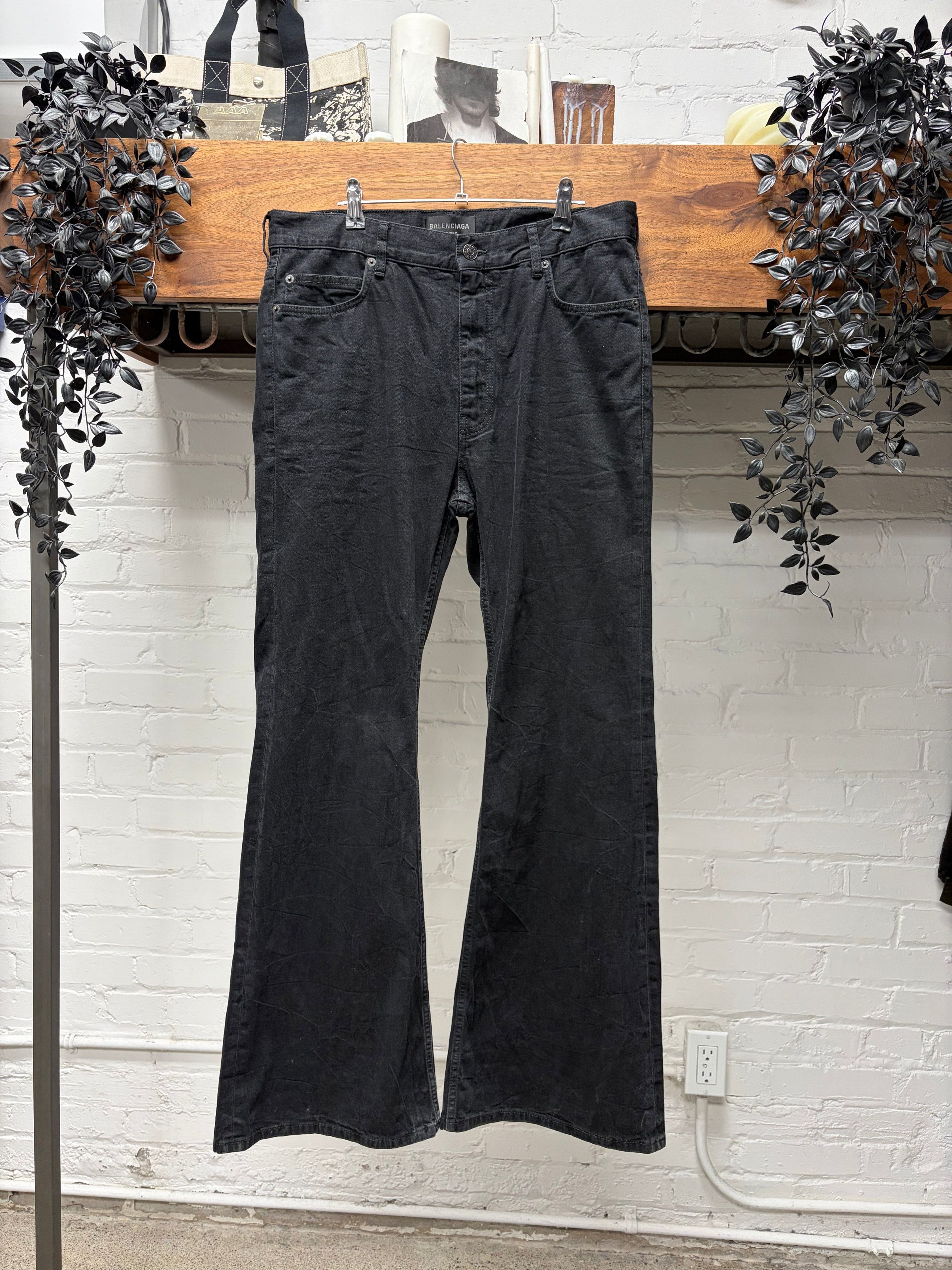 Balenciaga 2023 Balenciaga Flared Leg Black Bootcut Denim Size US 34 / EU 50 - 1 Thumbnail