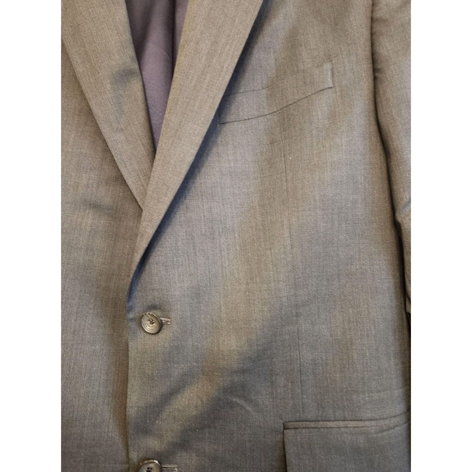 Jack Victor Jack Victor Suit Jacket Mens 44L Gray Wool 2 Button Long Made Canada Urban SPJ Size 44R - 3 Thumbnail