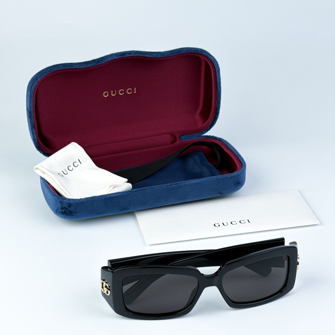 Gucci NEW Gucci GG1403S 001 Unisex Rectangle Sunglasses Size ONE SIZE - 10 Thumbnail