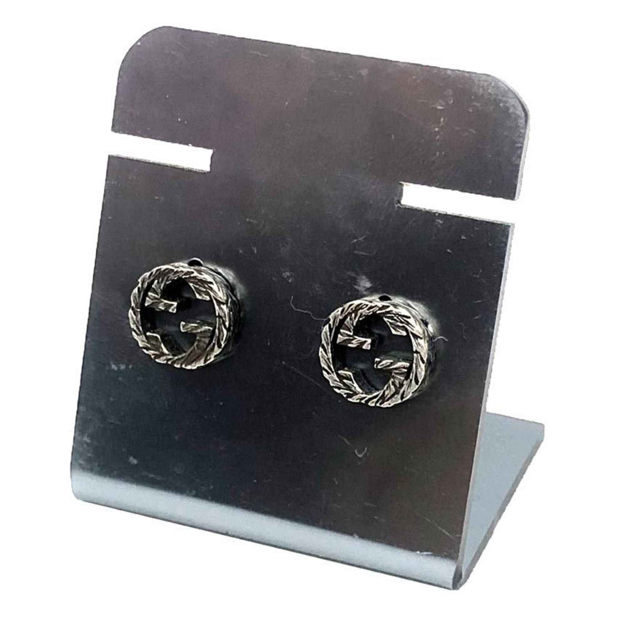 Gucci Gucci Interlocking G Engraved Earrings 457109 J8400 0811 Silver AG925 Unisex Size ONE SIZE - 1 Thumbnail