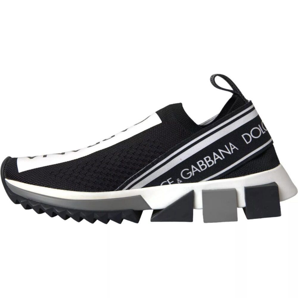Dolce & Gabbana Dolce & Gabbana Black White Slip On Sorrento Sneakers Shoes Size US 6.5 / EU 39-40 - 4 Thumbnail