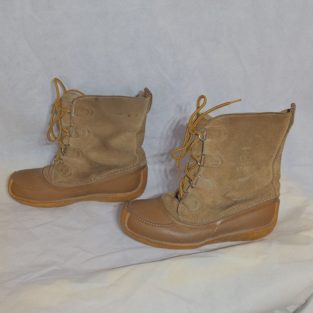 SOREL Vintage Sorel Sz 8 Tundra Tan Women's Combat Snow Boots Size US 8 / IT 38 - 3 Thumbnail