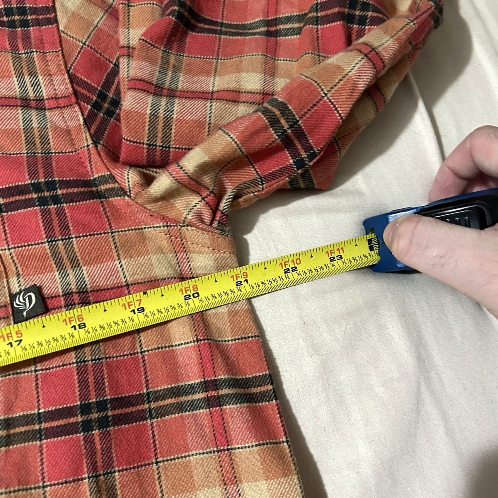 Vintage Duck Camp Plaid Flannel Shirt Mens M Orange Button-Up Shirt Size US M / EU 48-50 / 2 - 5 Thumbnail