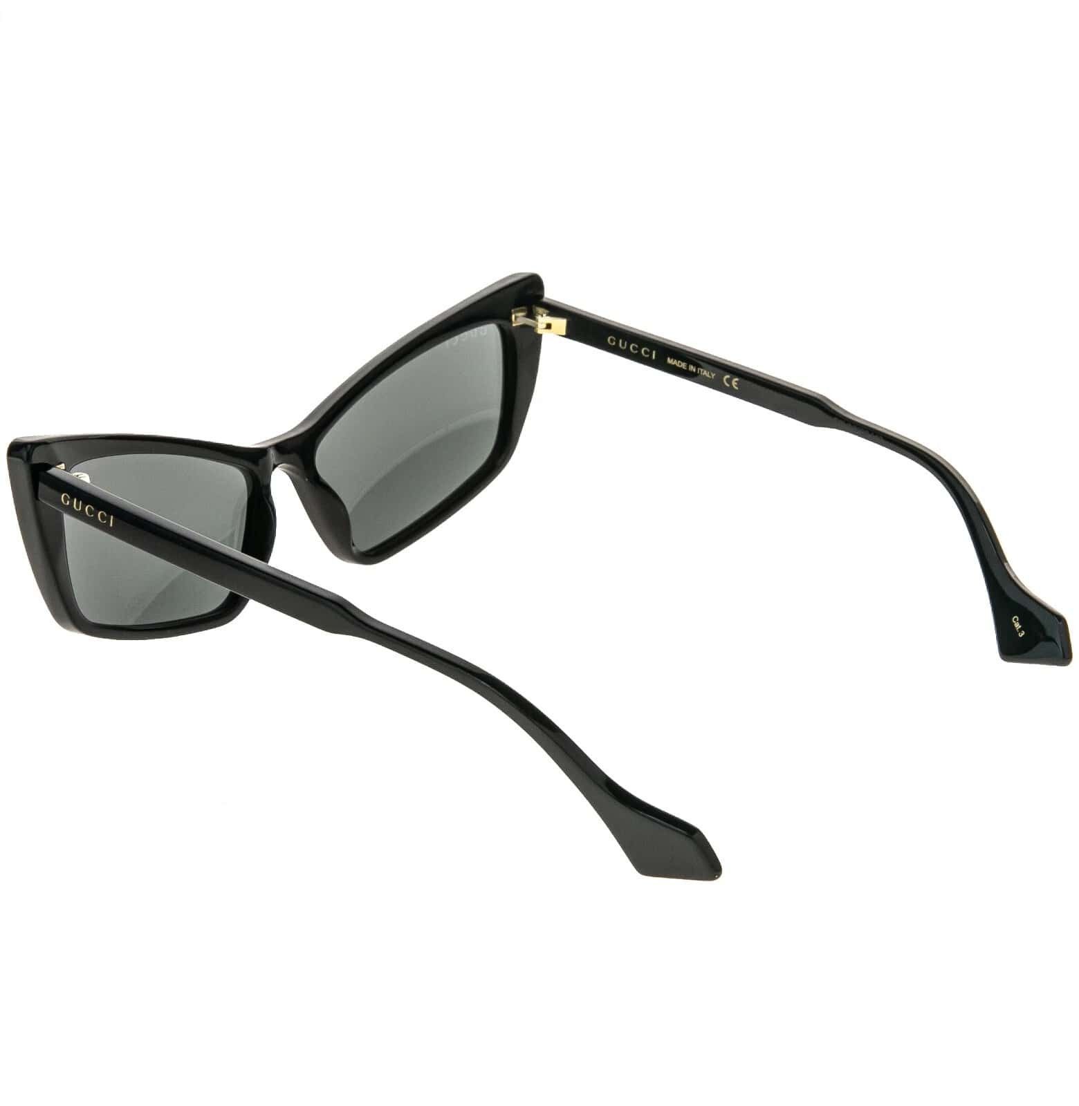 Gucci GUCCI GG0626S 0626 Black Silver Slim Fashion Sunglasses Size ONE SIZE - 8 Thumbnail