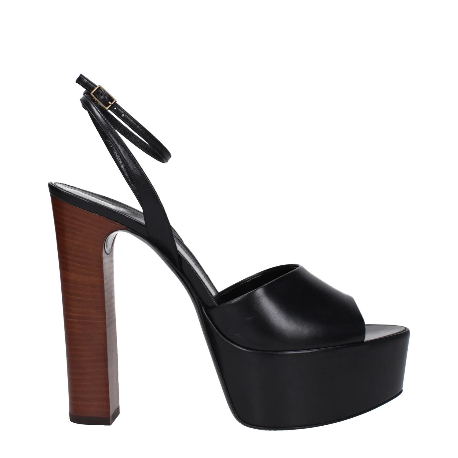 Saint Laurent Paris ob1o1e1224 Leather Sandals in Black Size US 11 / IT 41 - 1 Thumbnail