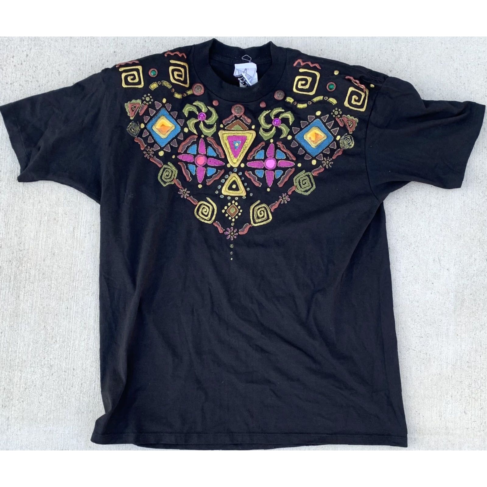 Vintage VINTAGE K.W.B.L. Los Angeles wearable art tshirt ONE SIZE 90s 1990s Black Shirt Mens Women’s Girls Boys Size ONE SIZE - 7 Thumbnail