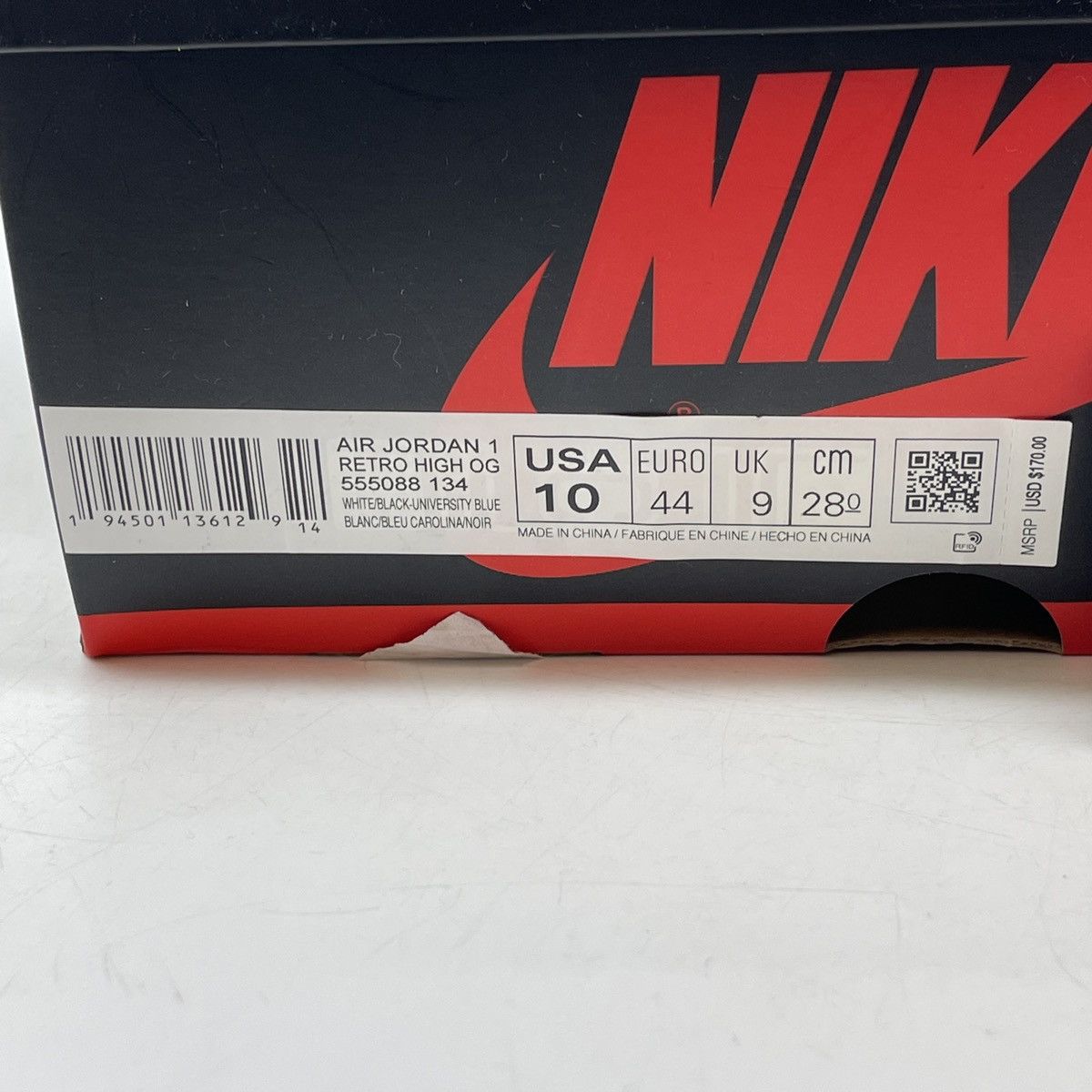 Nike Air Jordan 1 high university blue Size US 10 / EU 43 - 9 Thumbnail