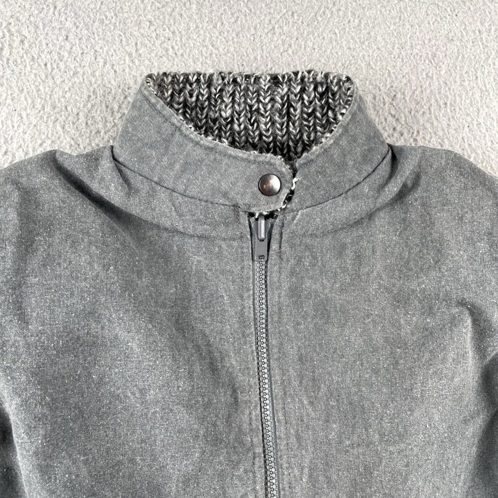 Vintage VINTAGE Reversible Bomber Jacket Gray Women’s Small 4 Pocket Mid-Length Lining Acrylic 90s 80s Retro Warm Cozy City Women UTF Size S / US 4 / IT 40 - 3 Thumbnail