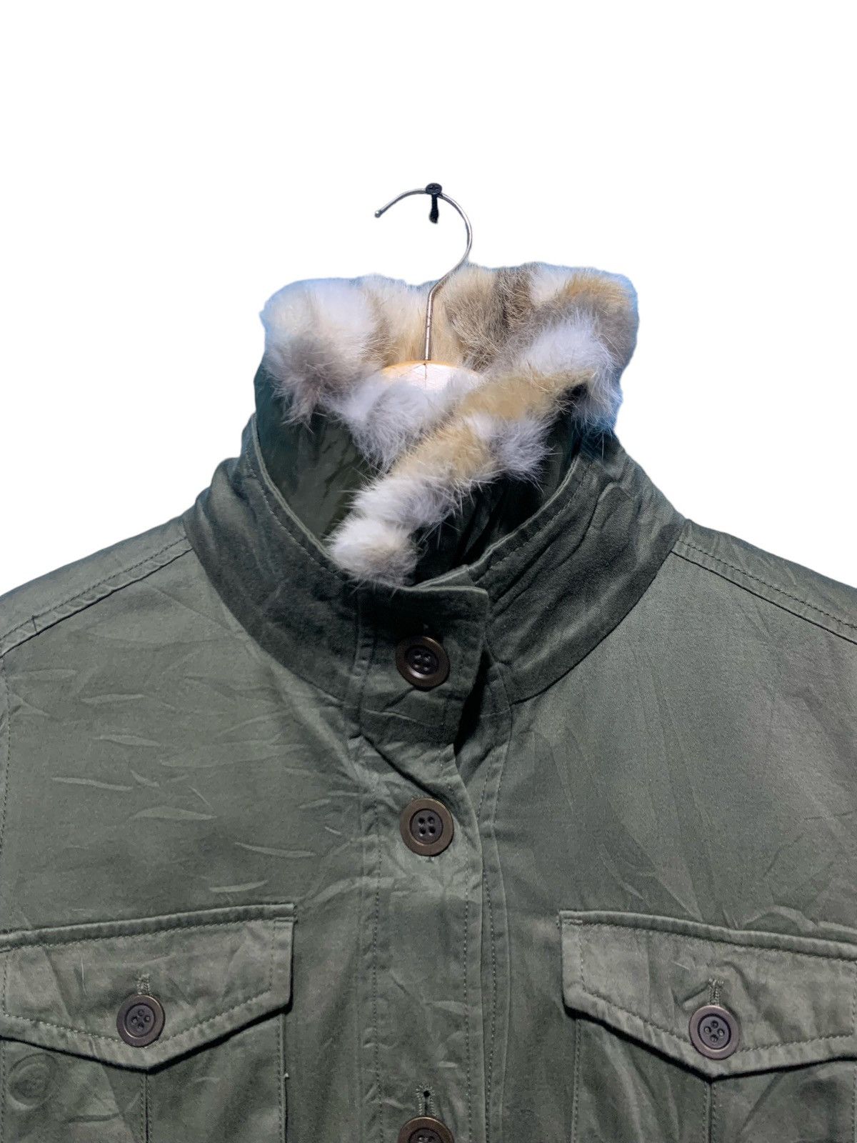 If Six Was Nine × LOWRYS FARM × Le Grande Bleu (L.G.B.) 2000s Lowrys Farm military green rabbit fur jacket Size US M / EU 48-50 / 2 - 6 Thumbnail