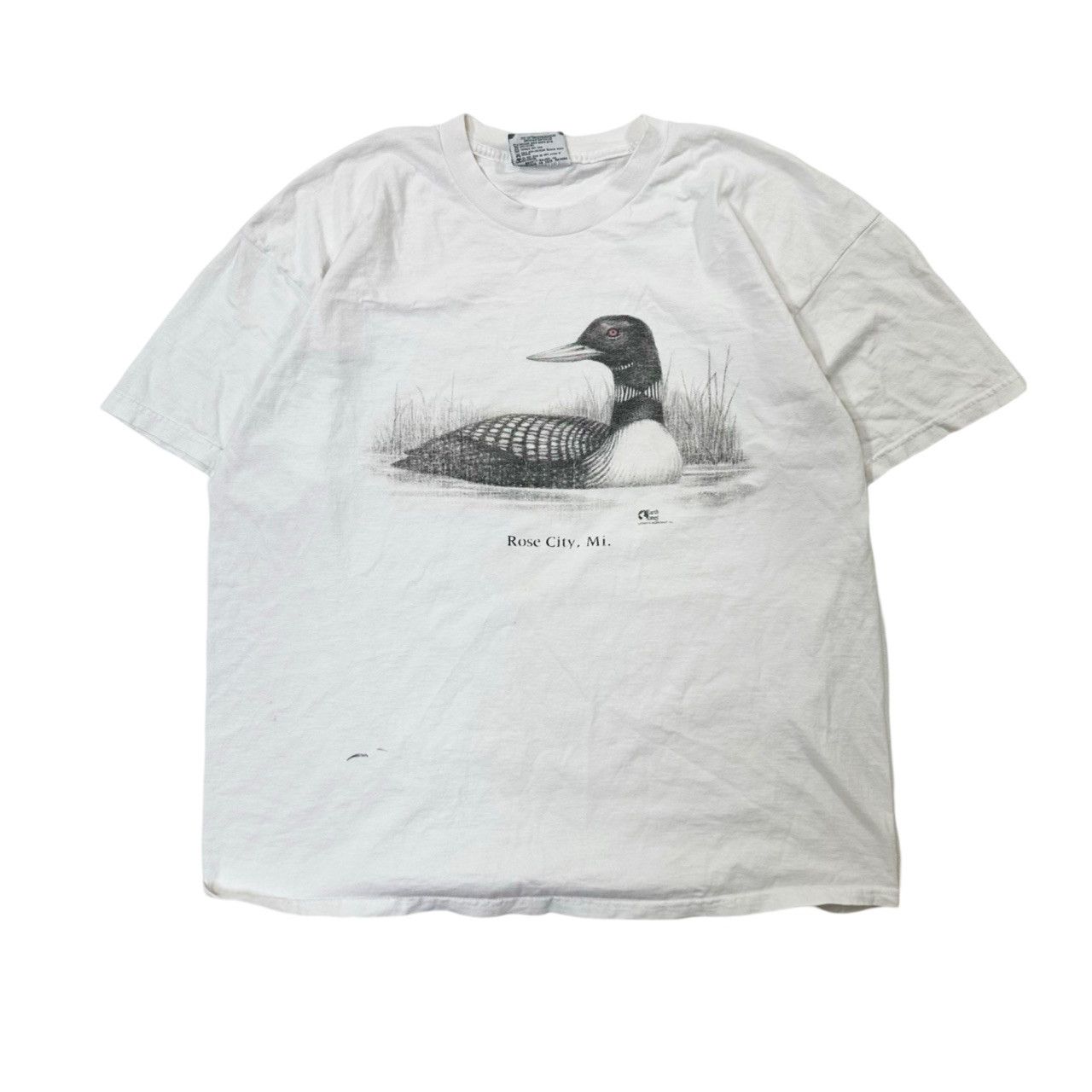 Vintage Vintage 90s Rose City Michigan Loon Nature Graphic T Shirt Size US XL / EU 56 / 4 - 1 Thumbnail