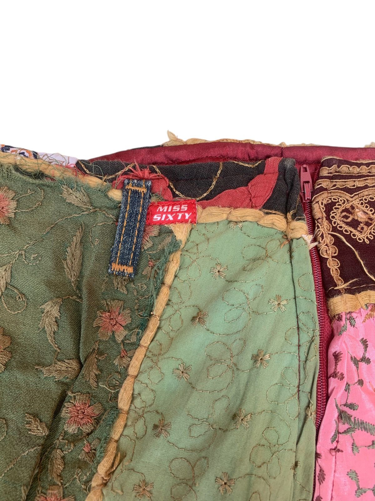 Miss Sixty × Seditionaries × Vintage Vtg miss sixty patchwork skirt Size 31" - 15 Thumbnail