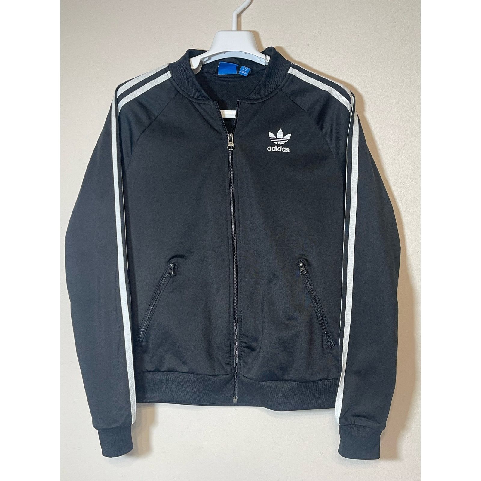 Adidas Adidas Womens Track Jacket Black 3 Stripes Trefoil Logo S Size S / US 4 / IT 40 - 1 Thumbnail
