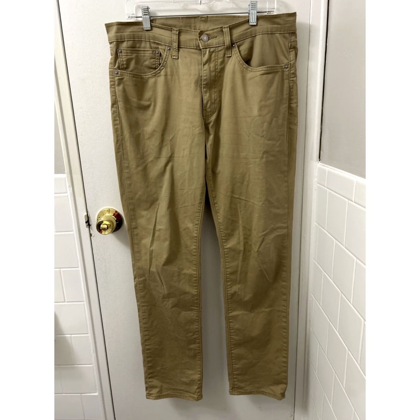 Levi's Levi's 511 Jeans Mens 34x32 Slim Fit Denim Brown Zip Pockets Regular Inseam 32 Straight Logo 500 Series Size US 34 / EU 50 - 2 Thumbnail