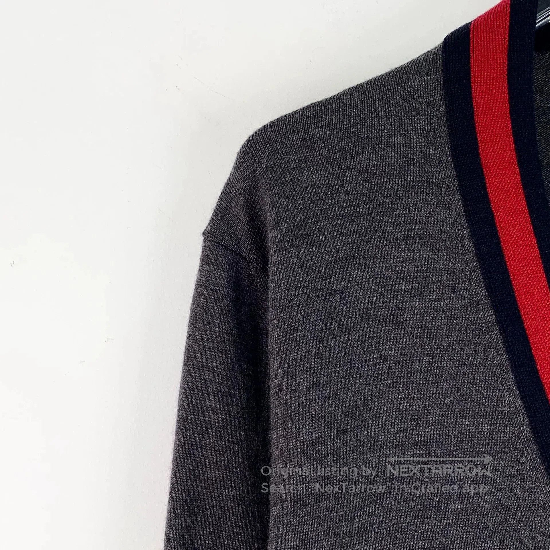 Gucci Gucci Gray Stripe Wool Knit Cardigan. Size US L / EU 52-54 / 3 - 3 Thumbnail