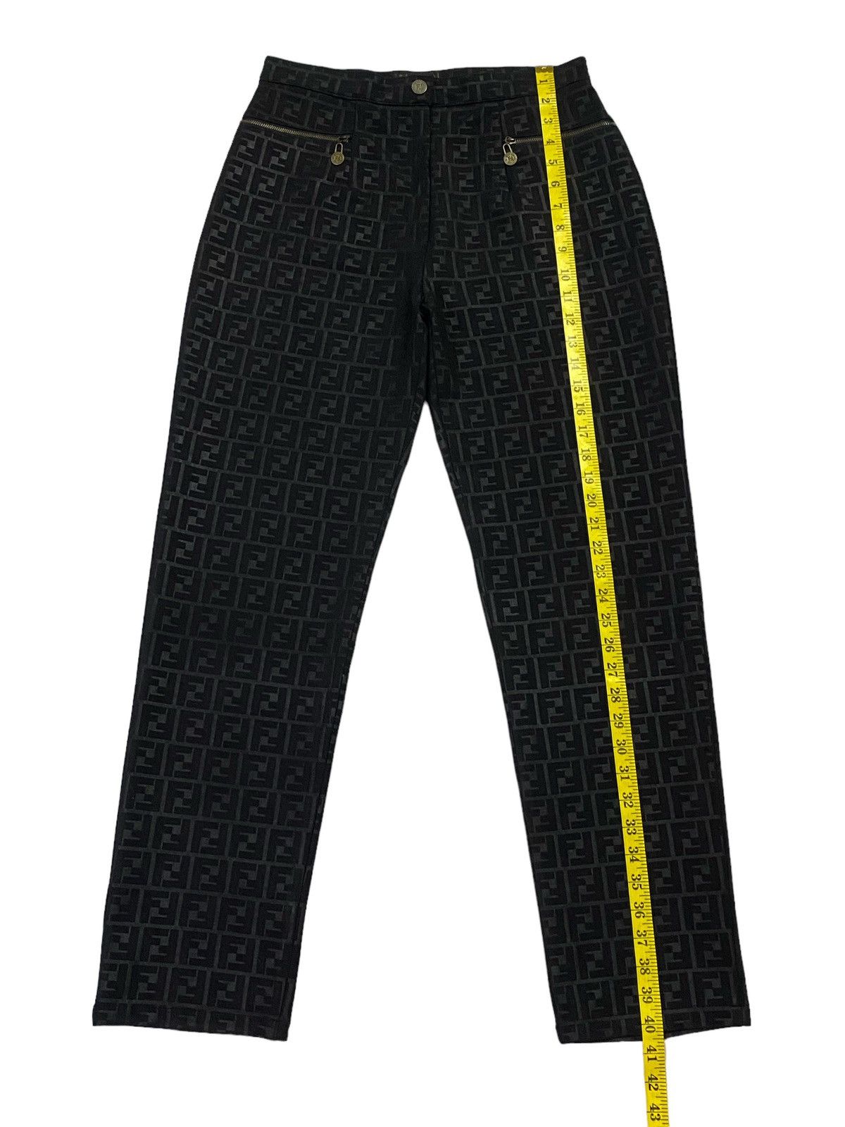 Fendi Vintage Fendi Zucca Monogram Stretch Black Pants Size US 29 - 6 Thumbnail