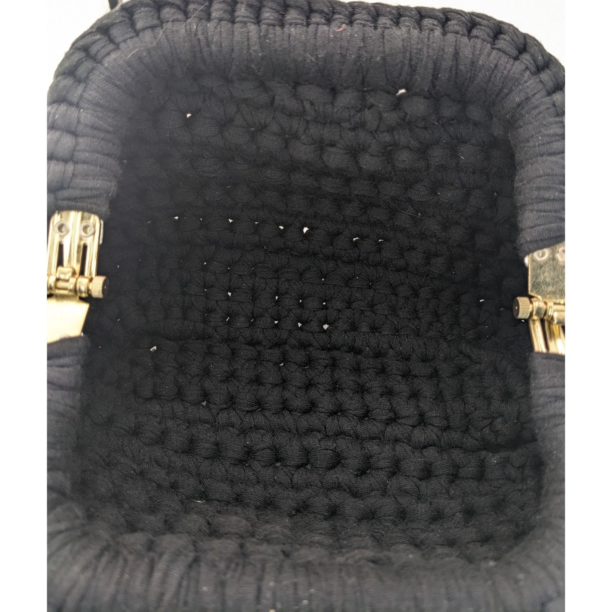 Other Martin Levin Handmade Black Beaded Crochet Bag With Silver C Size ONE SIZE - 6 Thumbnail