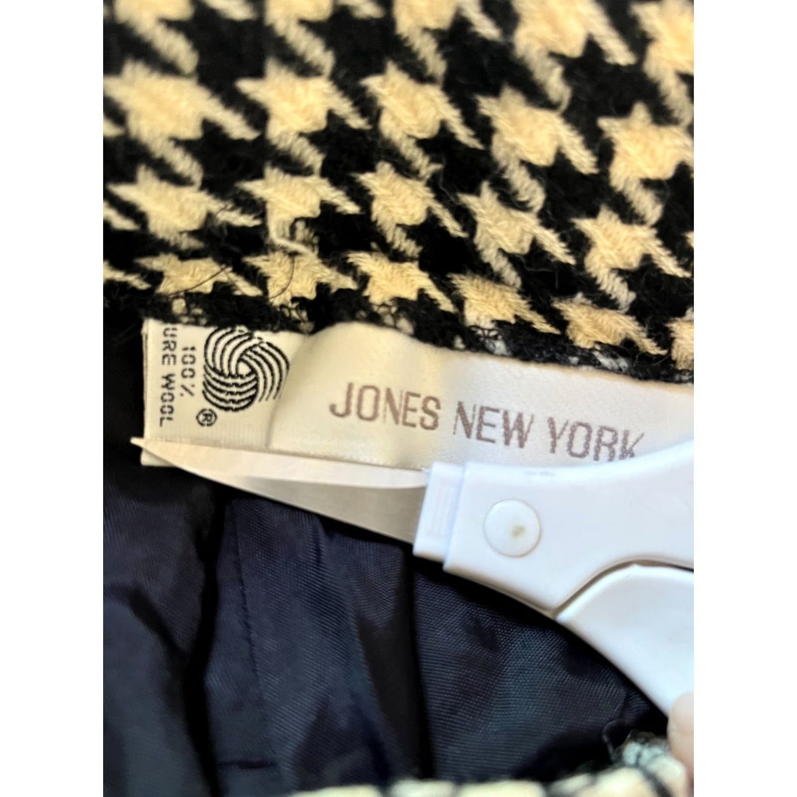 Jones New York Jones New York Womens Houndstooth Wool Pencil Skirt Size 6 Black White Career Size 28" / US 6 / IT 42 - 2 Thumbnail