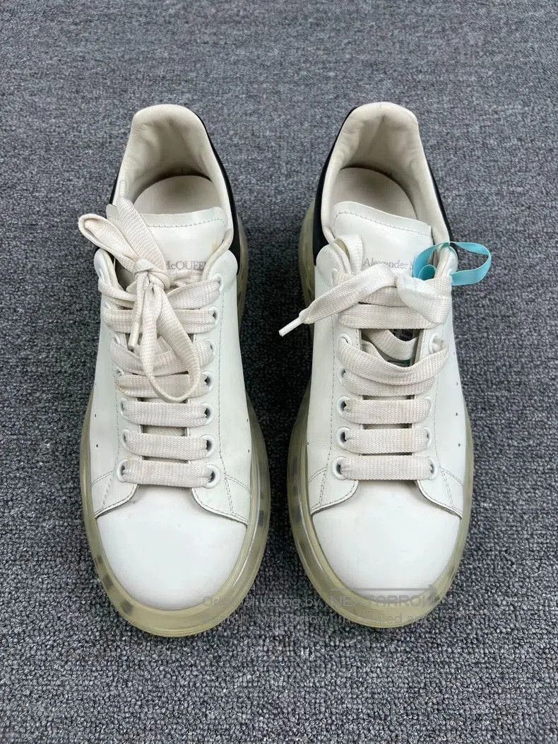 Alexander McQueen McQueen White Black Cushion Sneakers. Size US 9.5 / EU 42-43 - 3 Thumbnail