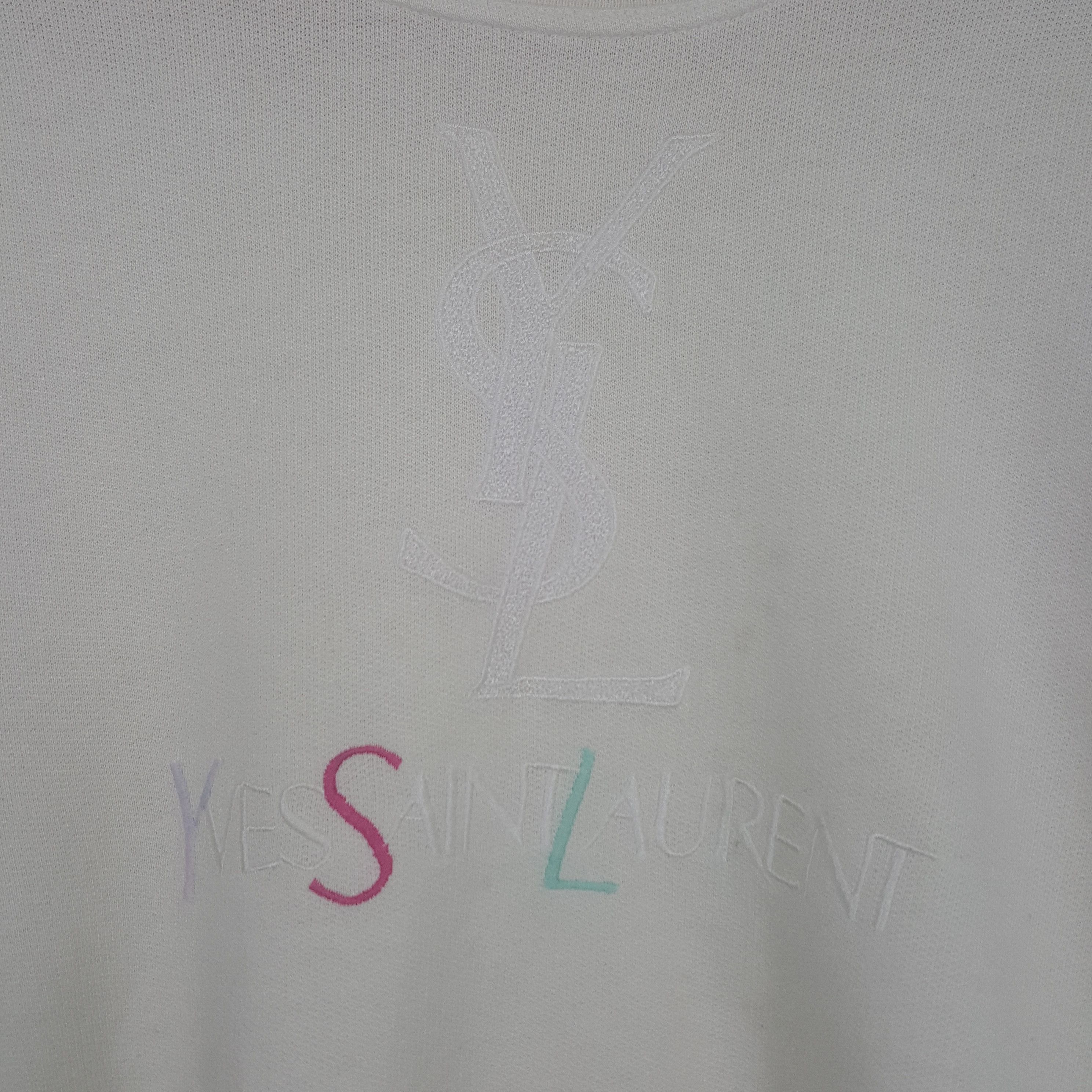 Vintage × Yves Saint Laurent Vintage Yves Saint Laurent Italian Embroidery Sweatshirt Size US M / EU 48-50 / 2 - 2 Thumbnail