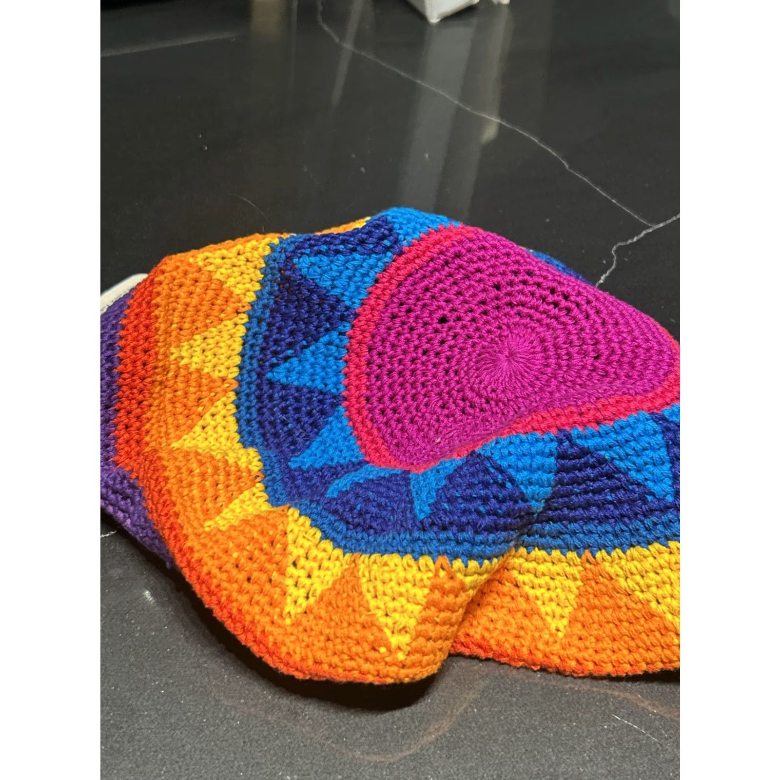 Vintage VINTAGE NOST Rainbow Beanie Hat Striped Hand woven Knit Bucket Slouch 90s Original Mens/Womens Size ONE SIZE - 5 Thumbnail