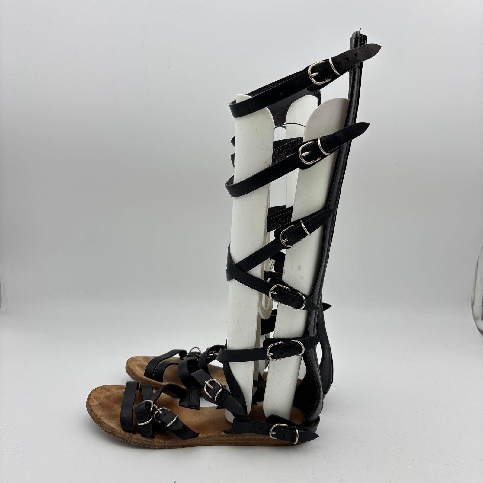 Balenciaga Balenciaga Black Leather Gladiator Papier Sandals Women's 36 Size US 6 / IT 36 - 5 Thumbnail