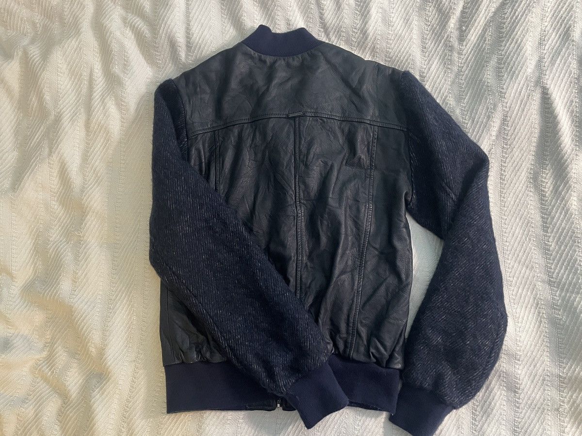Other luxury ottod'ame navy blue and black leather wool sleeves Size M / US 6-8 / IT 42-44 - 2 Thumbnail