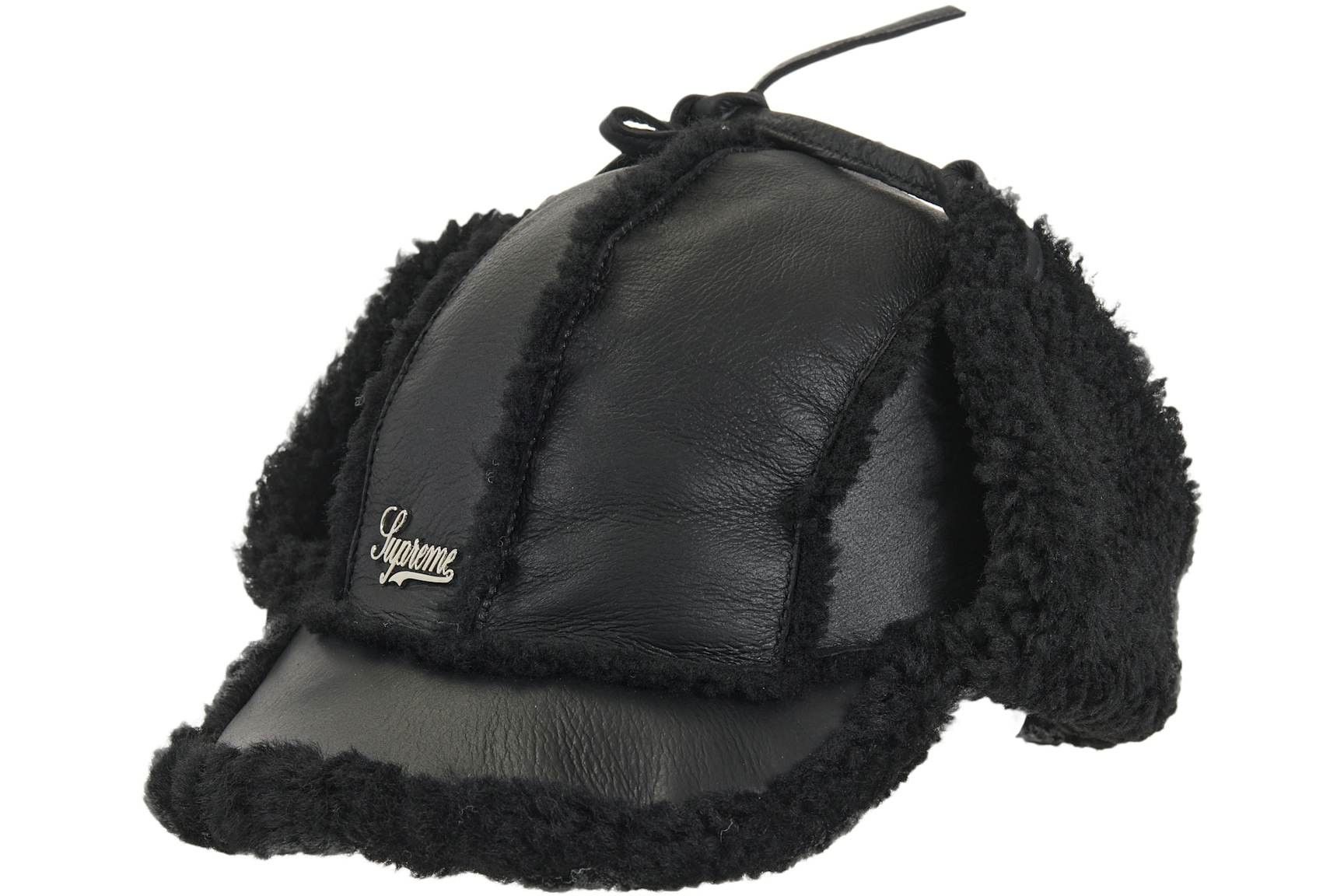 Supreme Supreme Shearling Lined Earflap Cap Hat Black FW25 Size M/L Size ONE SIZE - 1 Thumbnail