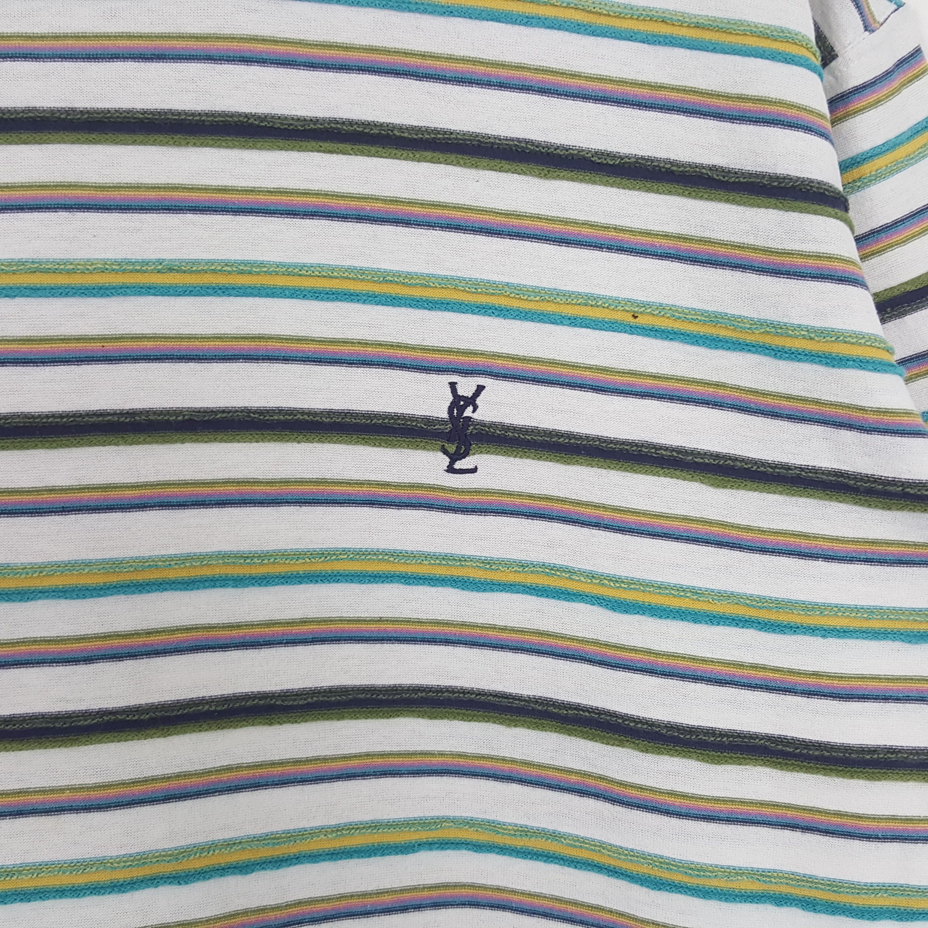 Vintage × Yves Saint Laurent Vintage Yves Saint Laurent Italian Brand Stripe Tshirt Size US L / EU 52-54 / 3 - 2 Thumbnail