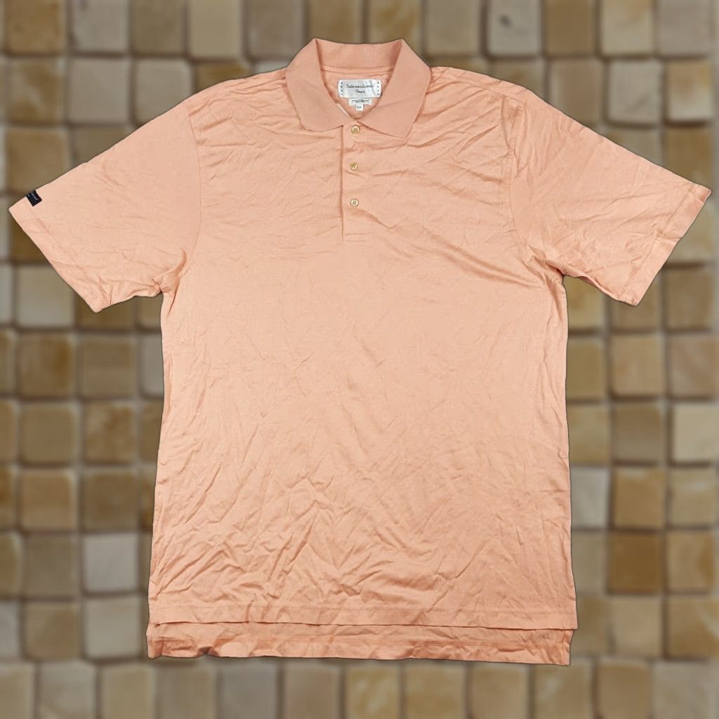 Izod VINTAGE IZOD Polo Shirt Men's L Golf Collared Short Sleeve Pullover Peach Pink 90s Preppy Beach Grunge Rock Classic Summer Spring Casual Workwear Size US L / EU 52-54 / 3 - 1 Thumbnail