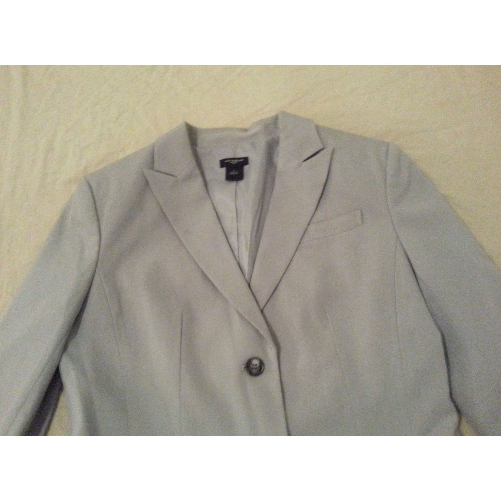 Ann Taylor VINTAGE Womens Ann Taylor Jacket Blazer 4 Grey Gray Size S / US 4 / IT 40 - 3 Thumbnail