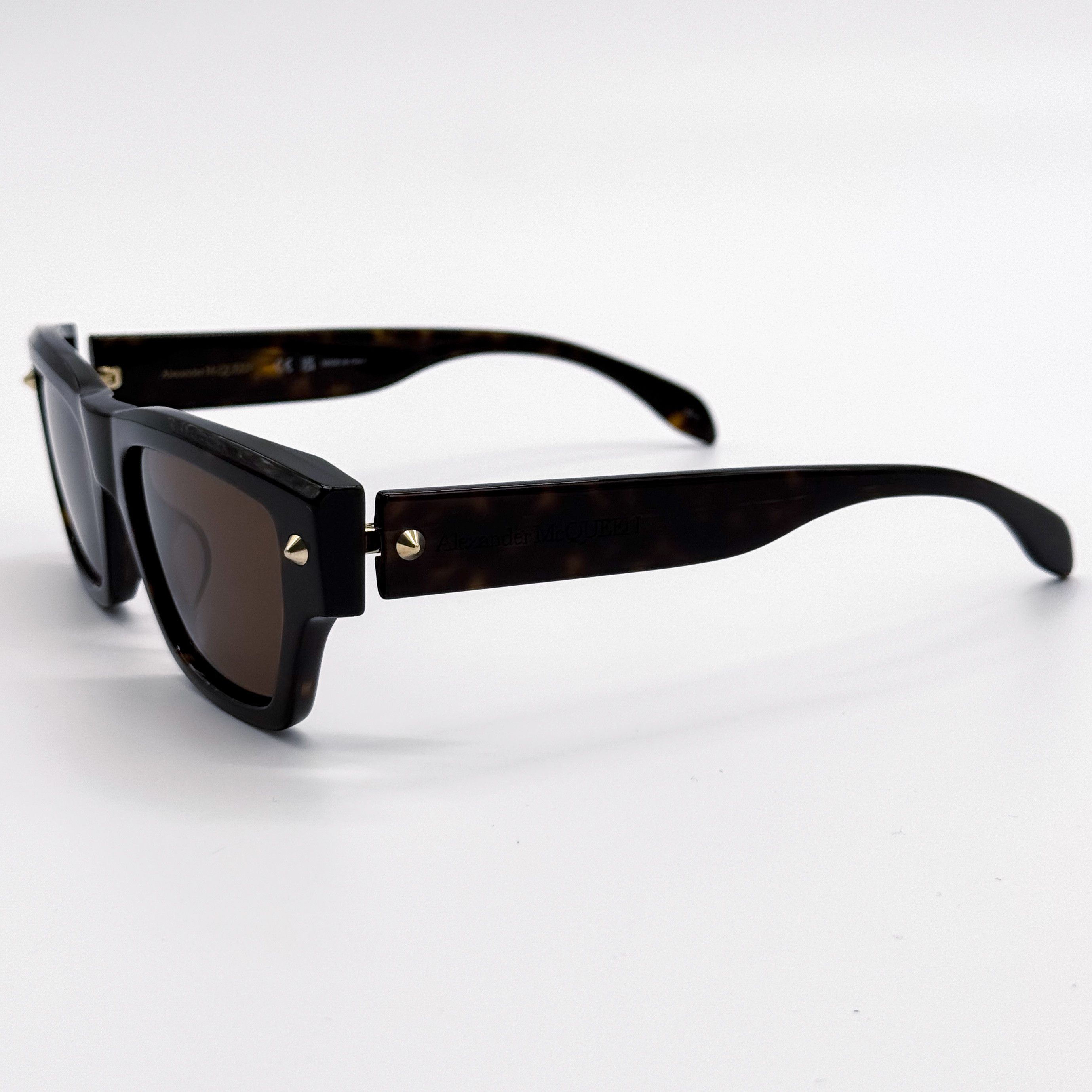 Alexander McQueen NEW ALEXANDER MCQUEEN AM0409S 002 HAVANA SUNGLASSES Size ONE SIZE - 5 Thumbnail