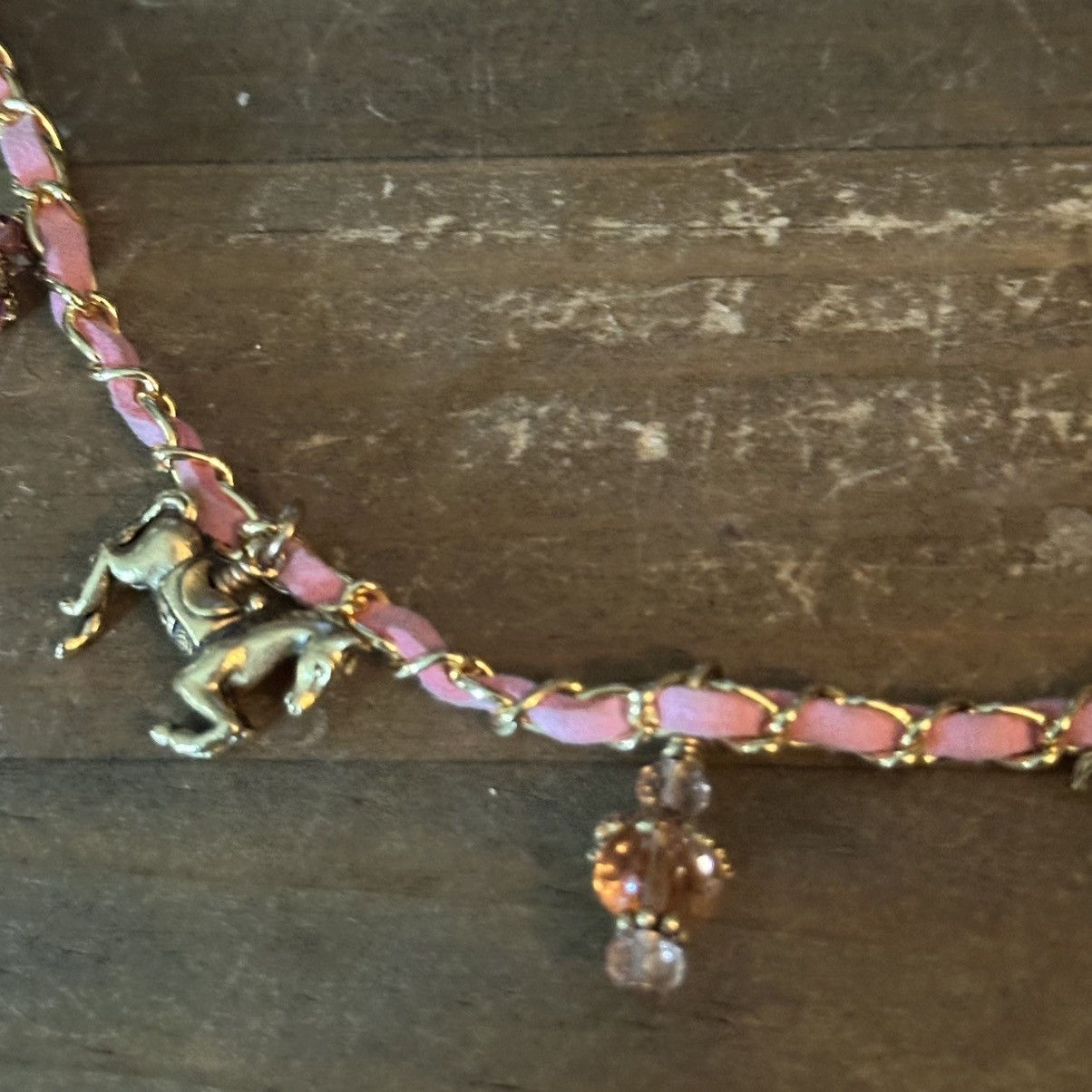 Other Posh Rox pink woven necklace with horse theme charms Size ONE SIZE - 4 Thumbnail