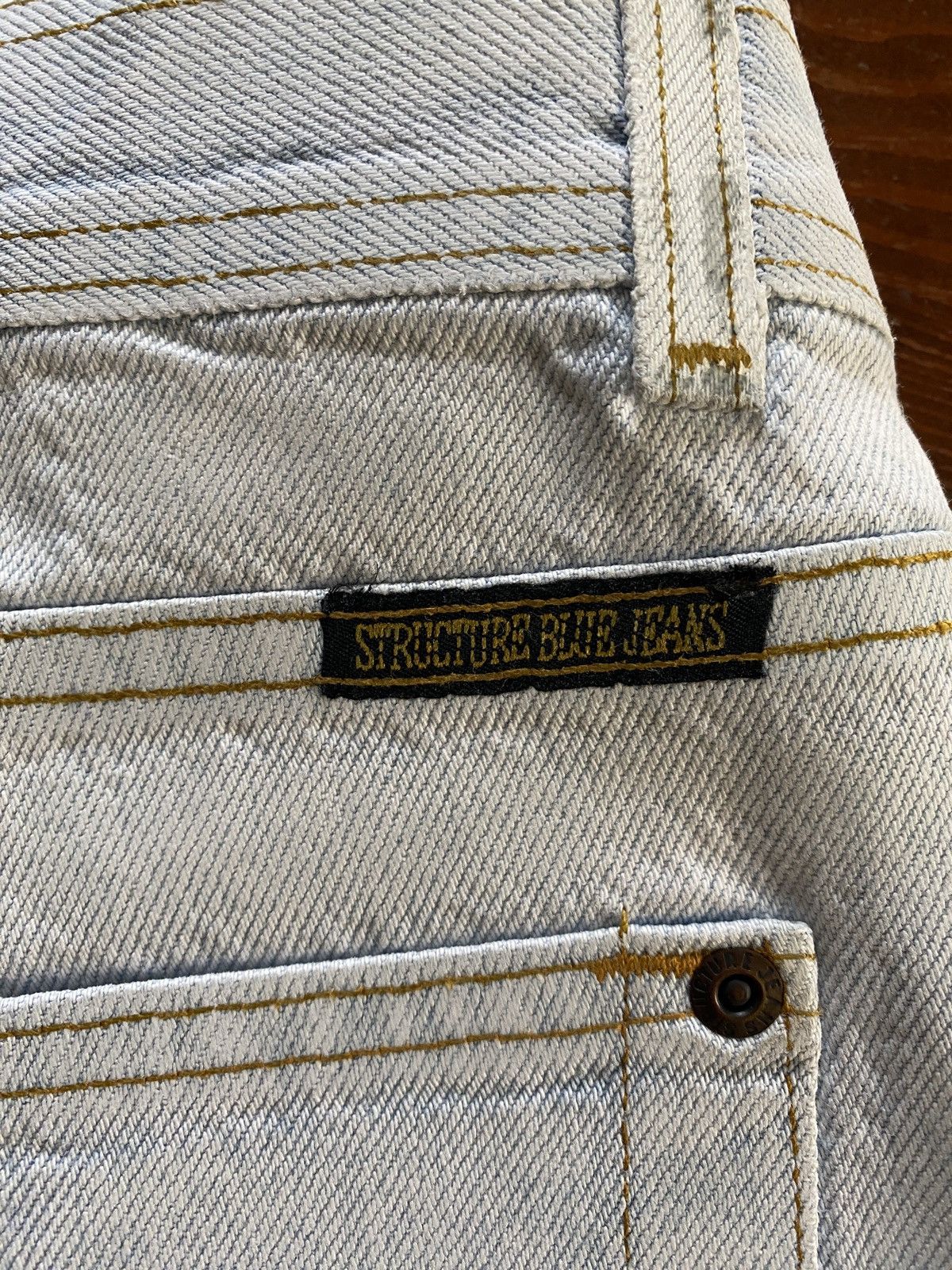 Structure × Vintage Vintage 90’s Structure Bleached Wide Leg Denim Shorts Size US 32 / EU 48 - 16 Thumbnail