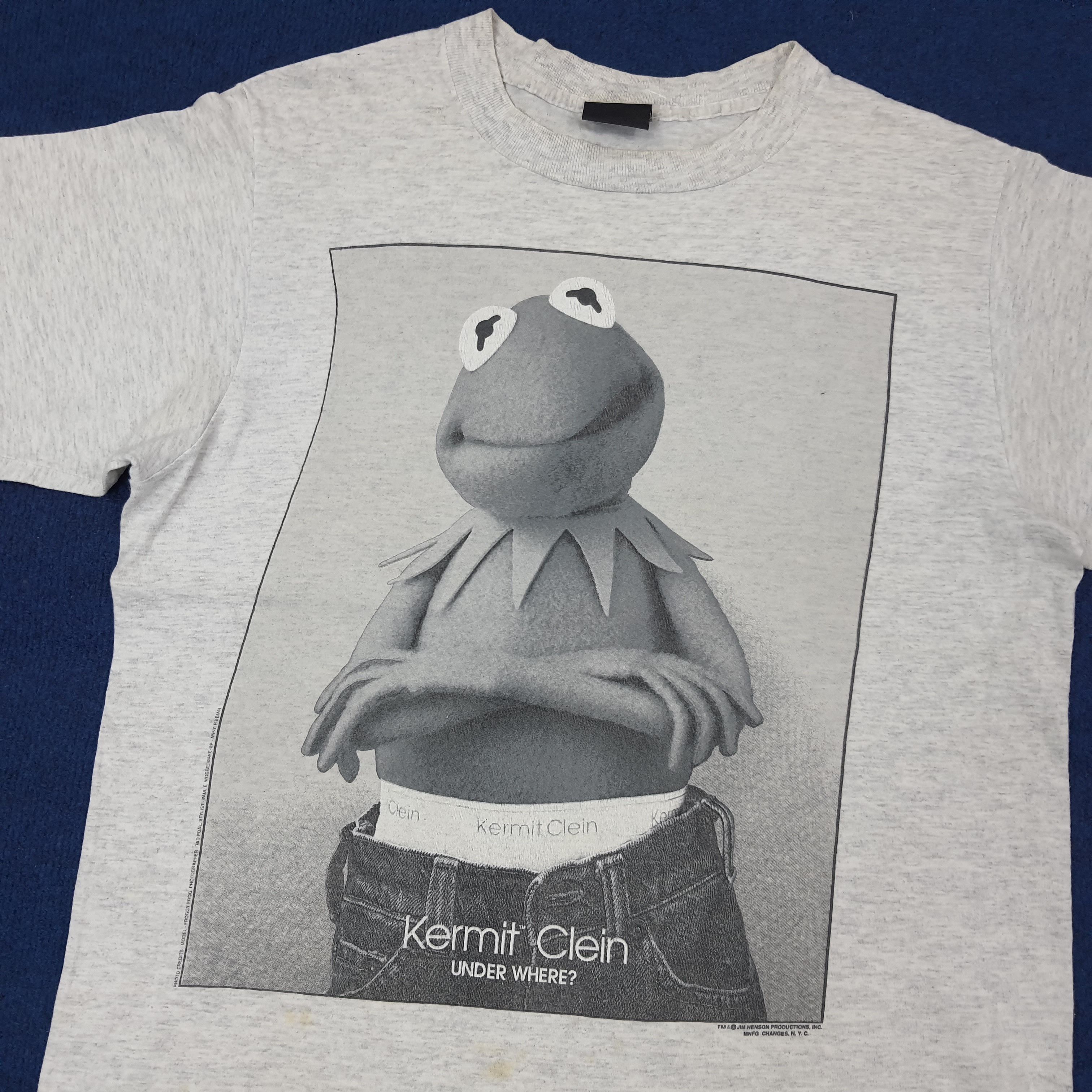 Vintage Calvin Klein Parody Kermit Clein The Muppets Tshirt C267N75 Size US L / EU 52-54 / 3 - 2 Thumbnail