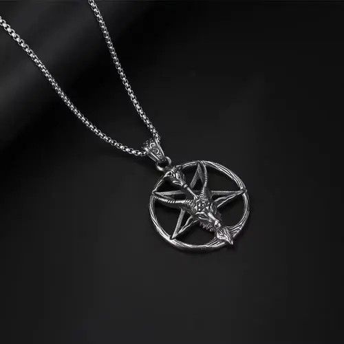 Jewelry Satanic Baphomet Pendant Necklace Size ONE SIZE - 2 Thumbnail