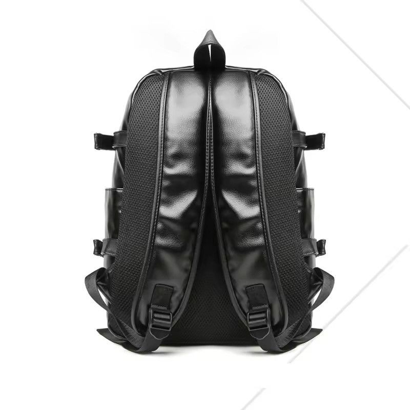 Vintage Capacity Large Waterproof PU Leather Backpack School Bag Size ONE SIZE - 3 Thumbnail