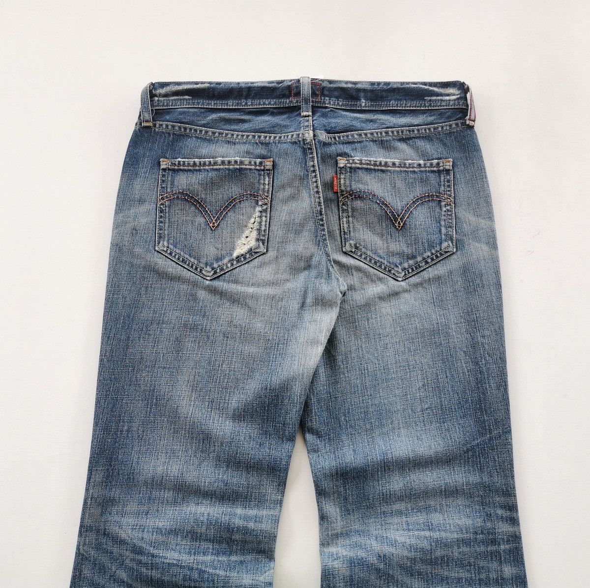 Levi's Vintage Levis Redloop Flare Distressed Jeans Size 32" / US 10 / IT 46 - 7 Thumbnail