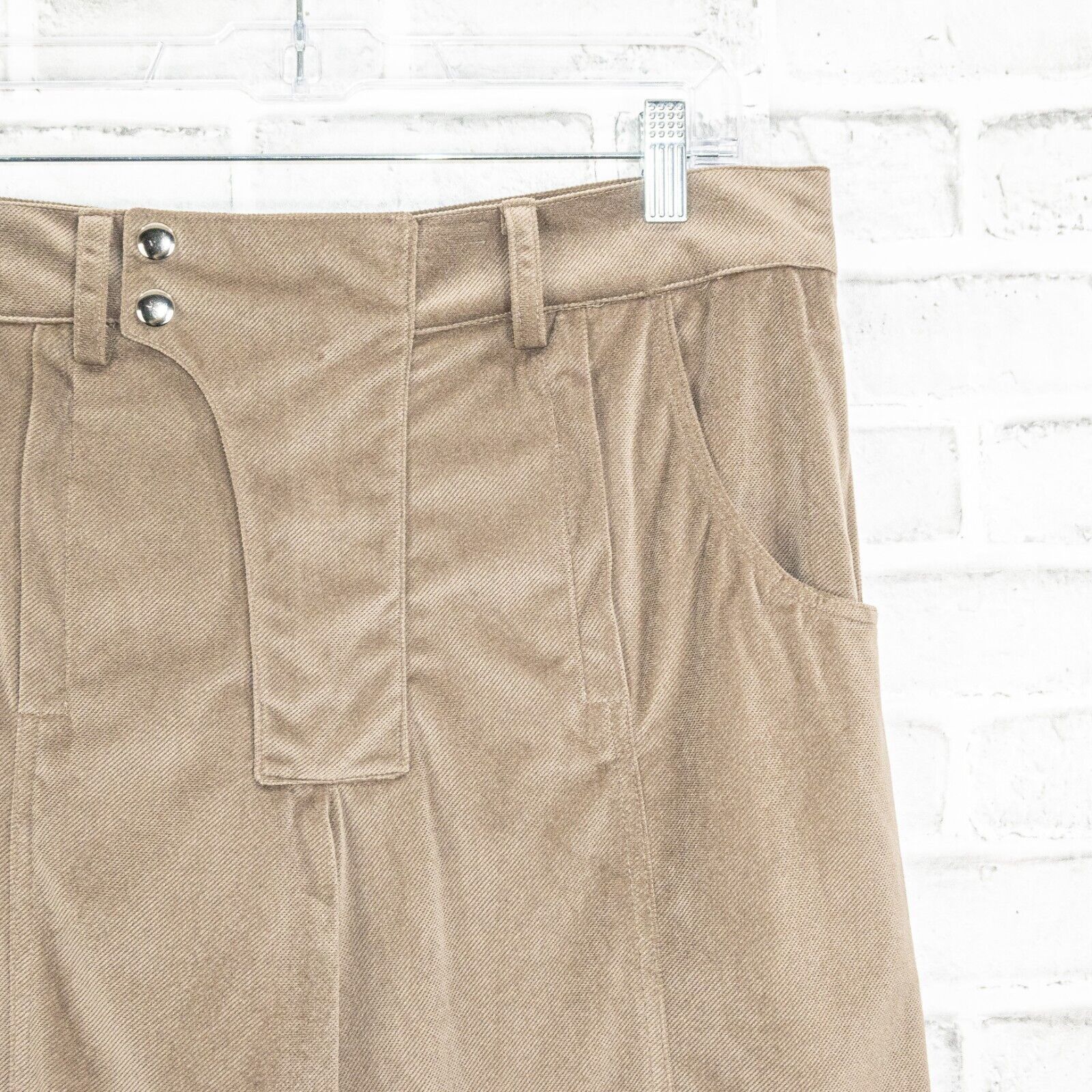 Goodfight Goodfight Textured Layered Trouser Pants wide leg in Tan Size US 32 / EU 48 - 7 Thumbnail
