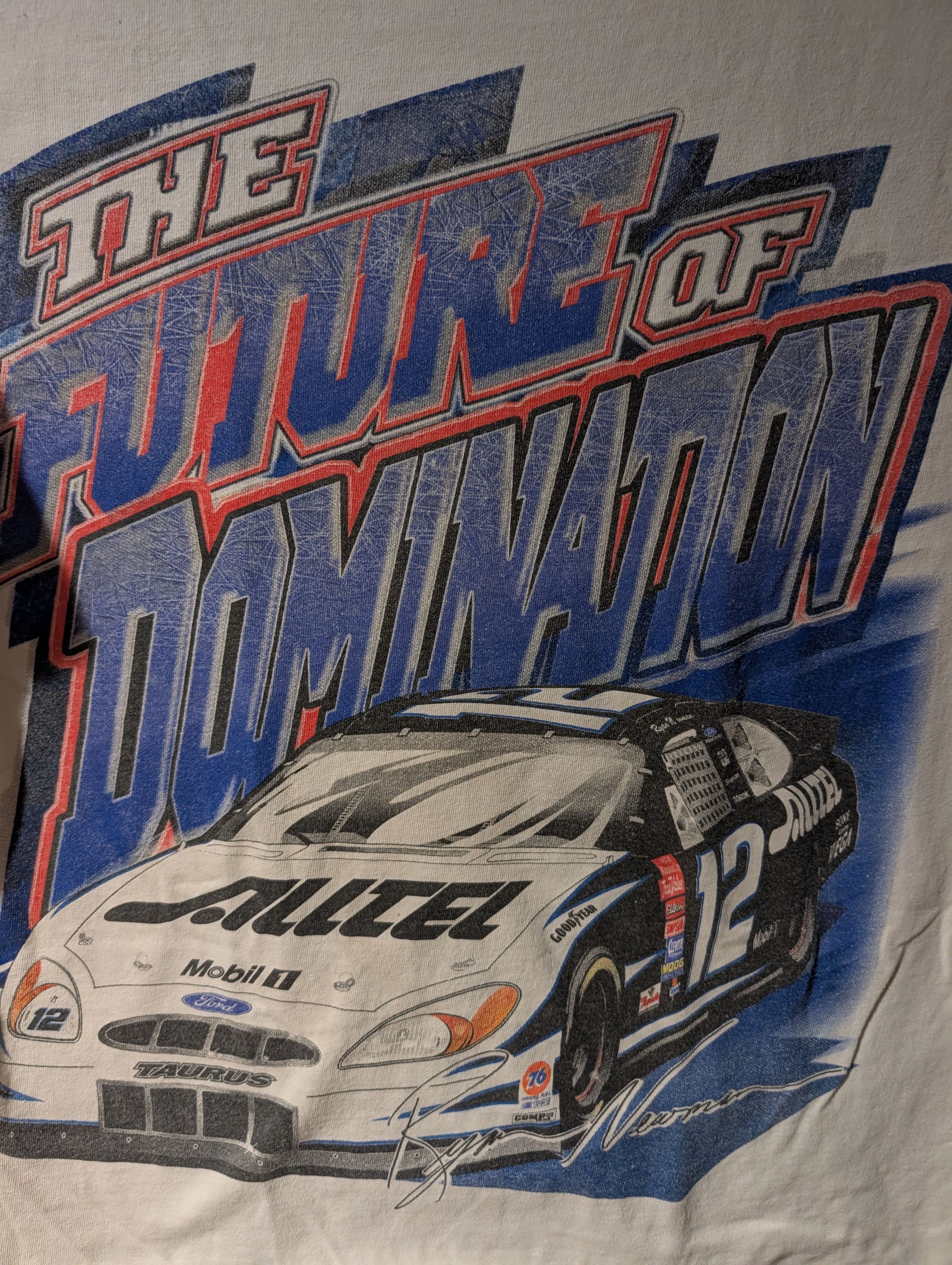 NASCAR Vintage 2000s Ryan Newman #12 Nascar Big Print Shirt Double Size US M / EU 48-50 / 2 - 2 Thumbnail
