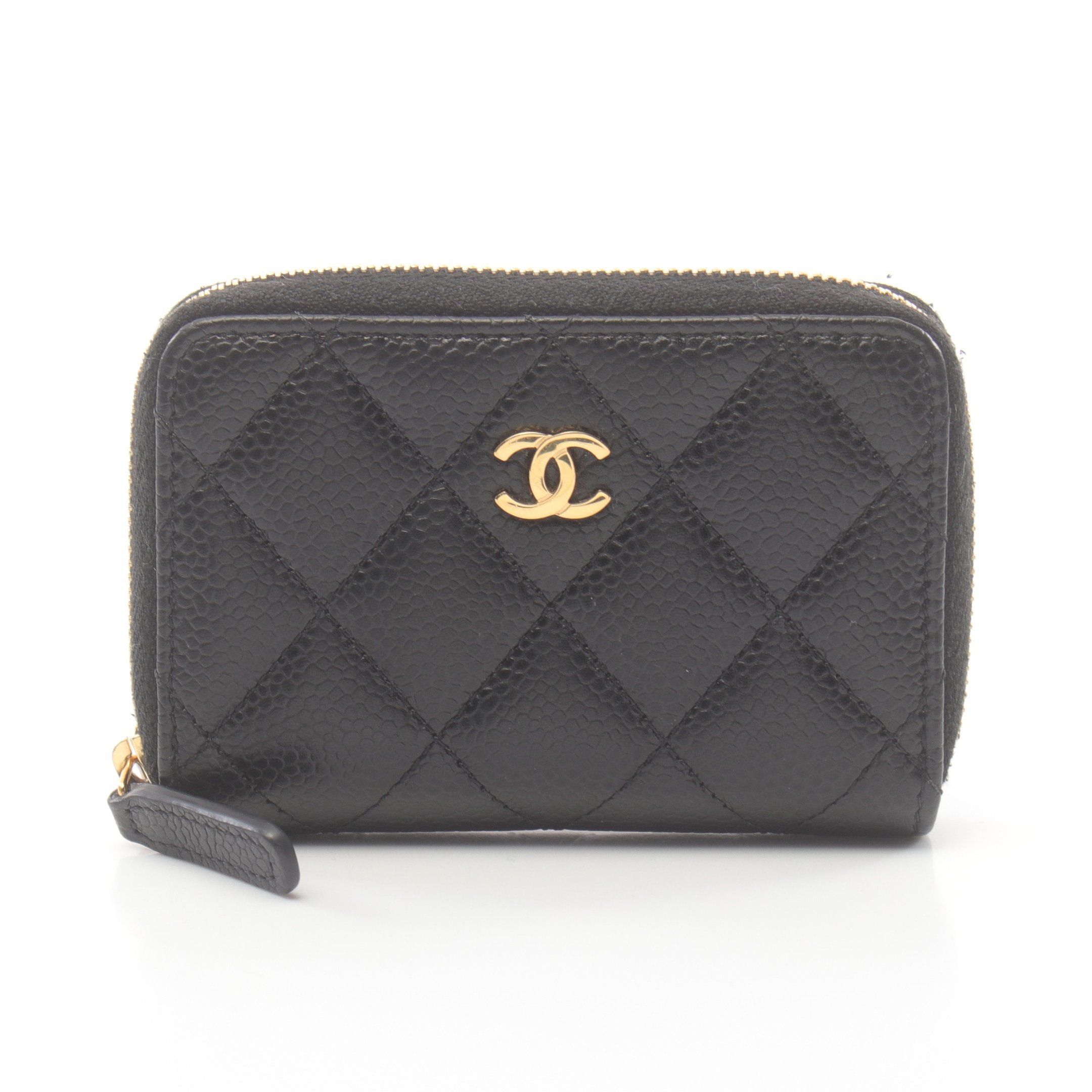 Chanel Chanel Classic Zip Coin Purse Matelasse Caviar Skin Black Gold Hardware Size ONE SIZE - 1 Thumbnail