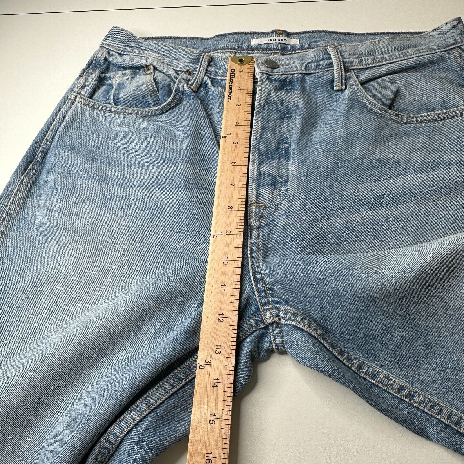 GRLFRND GRLFRND Dree Light Wash Crop Jean Hidden Button Straight 31 Size 31" - 12 Thumbnail