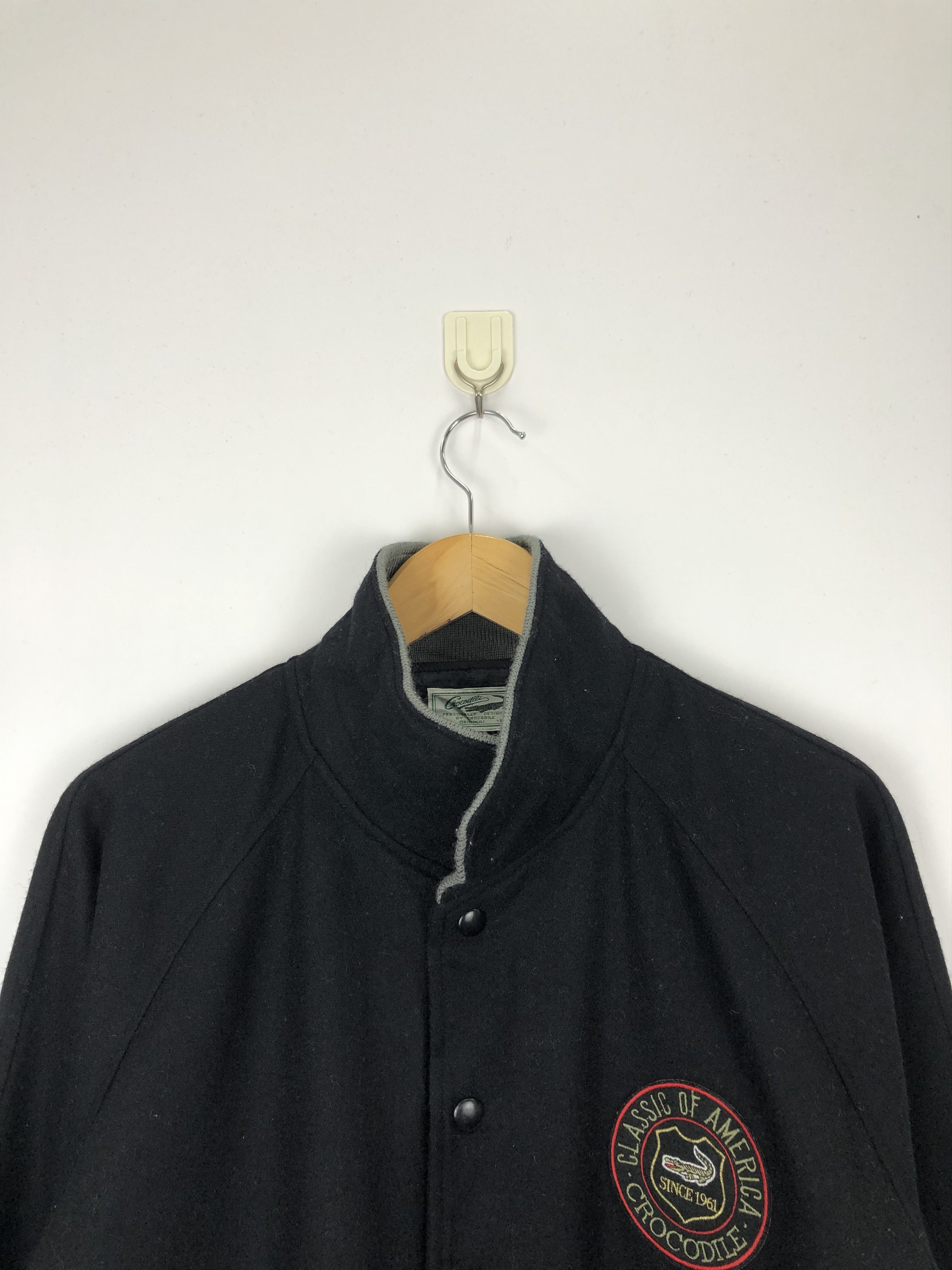 Vintage Vintage 90s Crocodile Wool Varsity Jacket V0409 Size US L / EU 52-54 / 3 - 2 Thumbnail