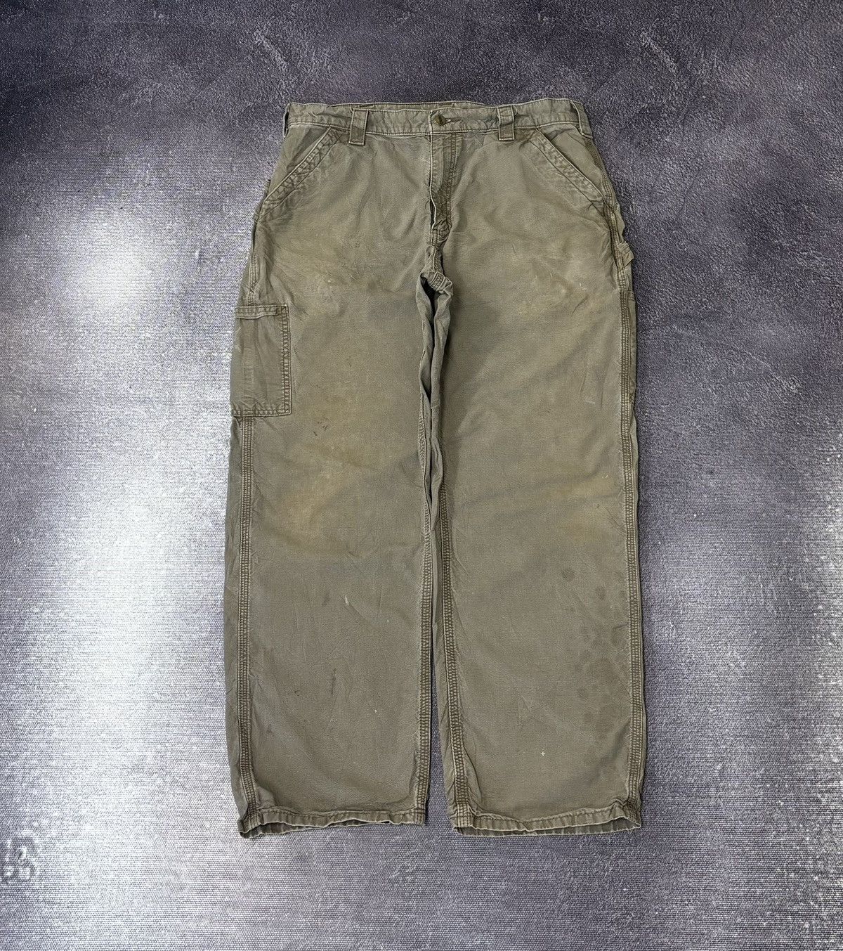Carhartt Vintage Carhartt Dungaree Fit Khaki Baggy Carpenter Pants Size US 36 / EU 52 - 2 Thumbnail