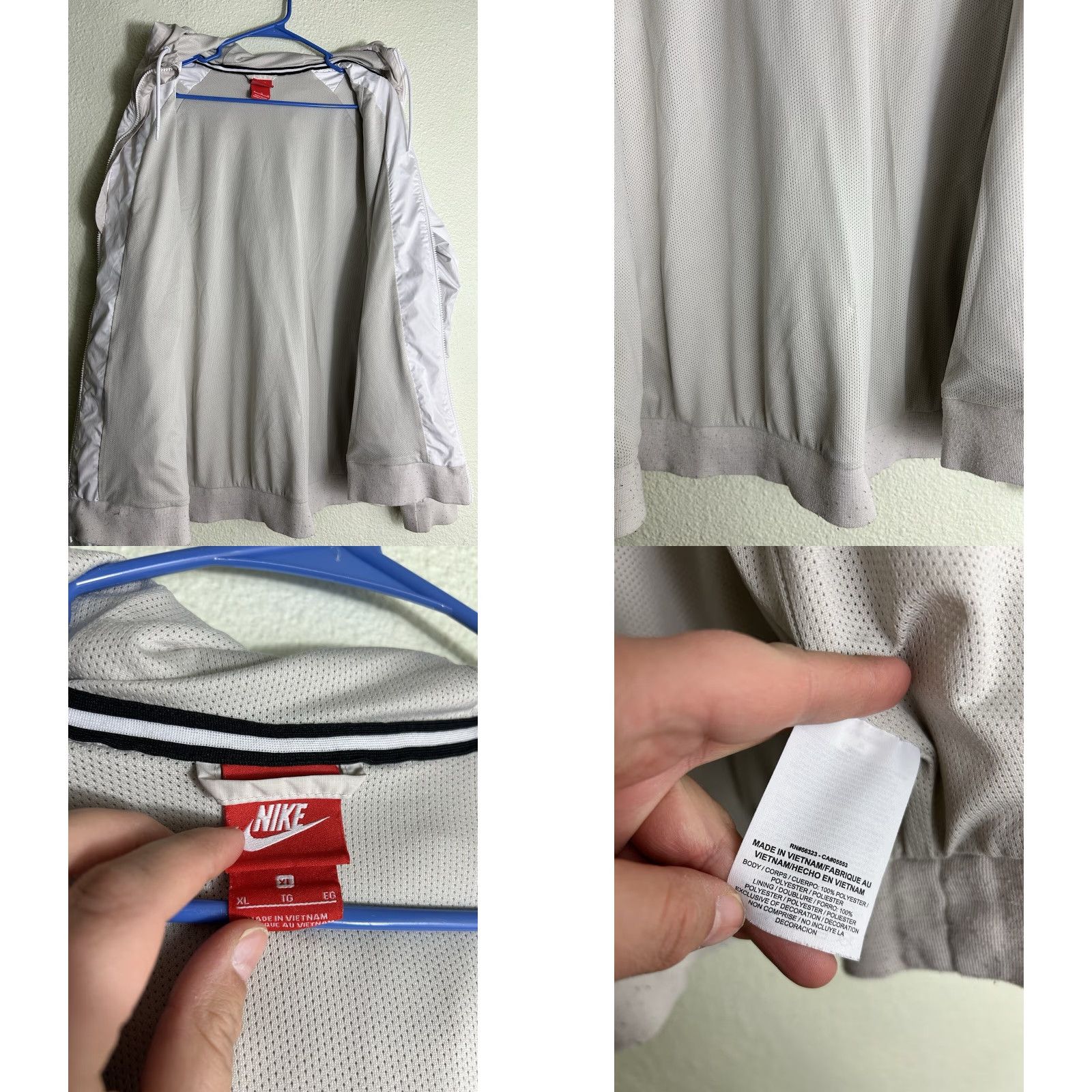 Nike Nike Windrunner Jacket Windbreaker Mens XL White Beige Full Zip Hooded Size US XL / EU 56 / 4 - 9 Thumbnail