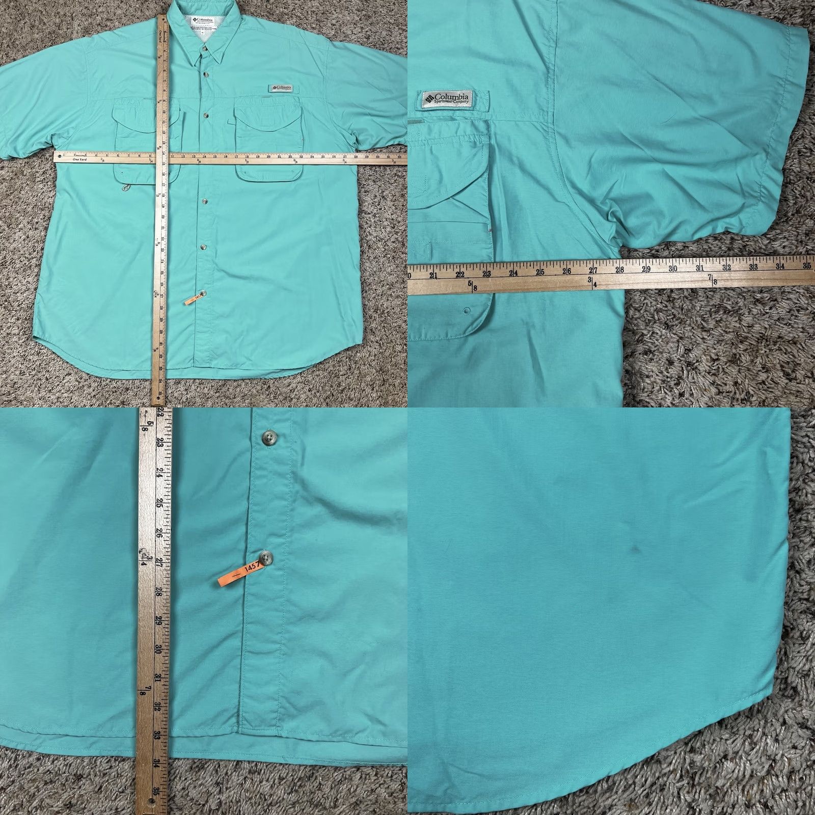 Vintage Columbia PFG Short Sleeve Shirt Men 2XL Button-Up Breathable Lightweight Blue Size US XXL / EU 58 / 5 - 8 Thumbnail